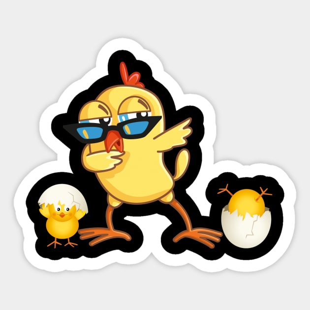 Cute Dabbing Chick Easter Sticker by NI78